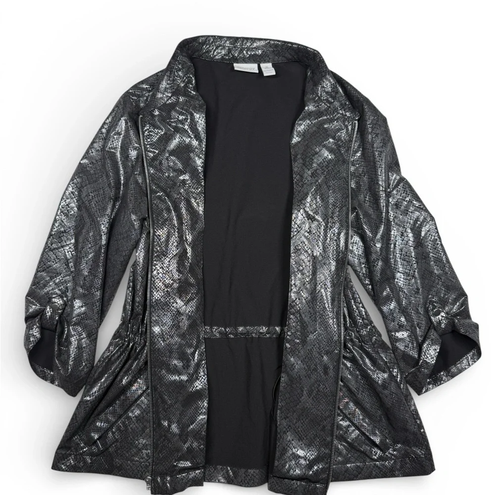 Zenergy by Chico’s metallic snake print jacket. - Picture 2 of 9